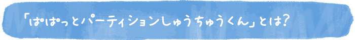 「ぱぱっとパーティションしゅうちゅうくん」とは？